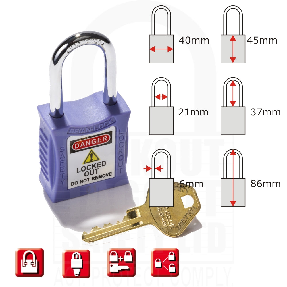 TESCO Purple Site Manager Lockout Box Padlock TESCO Purple Site Manager Lockout Box Padlock